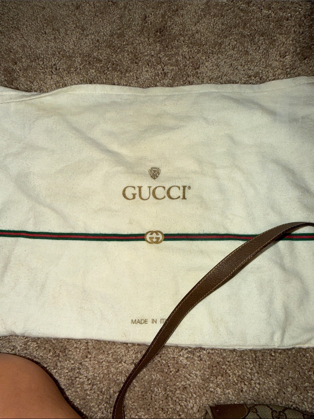 Gucci Brown GG Supreme Canvas Top Handle Satchel with Green-Red Web - Picture 14 of 14